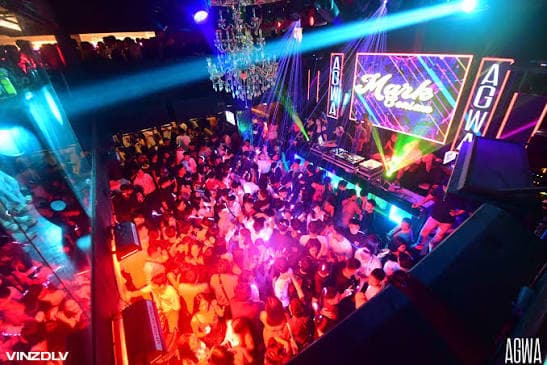 AGWA club dance floor with DJ booth and crowd